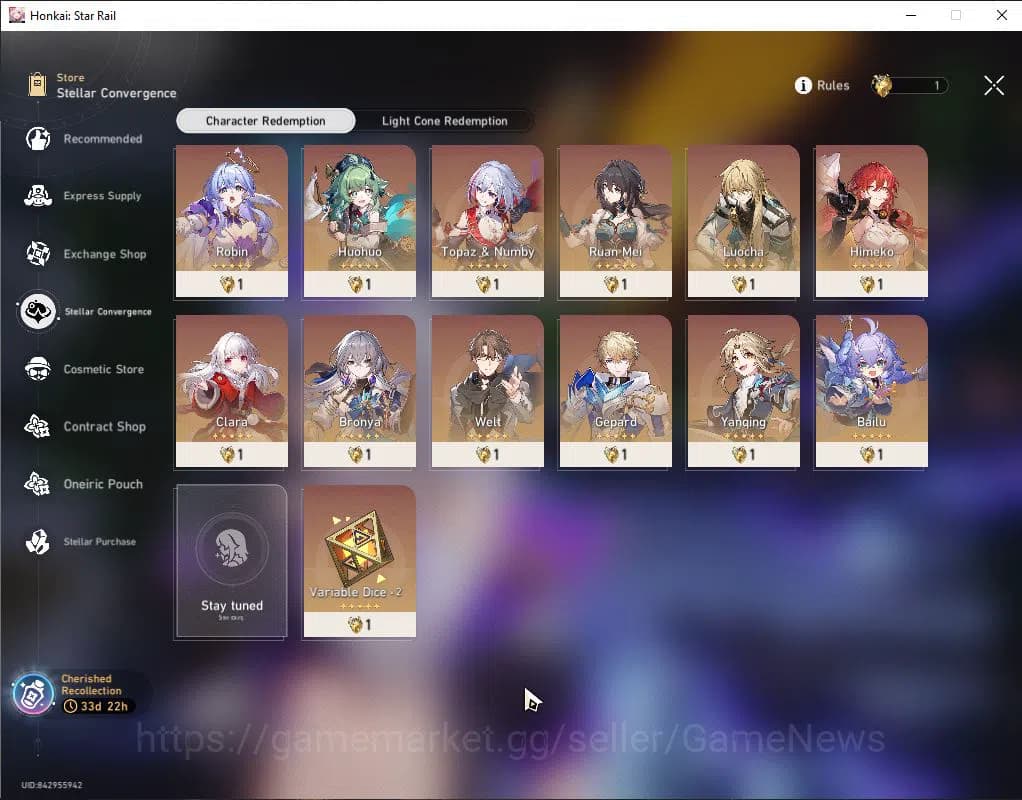 Honkai Star Rail Accounts ASIA|TL 3|Selector B5 ON+1 Golden Companion Spirit image 2