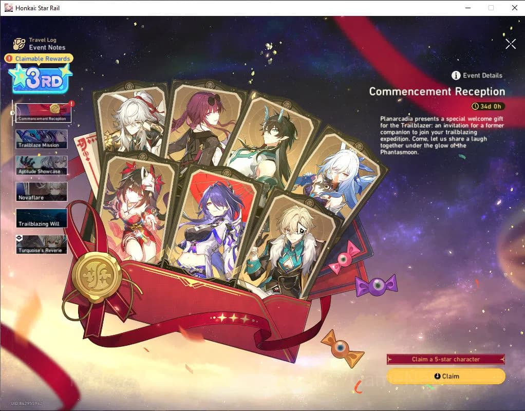 Honkai Star Rail Accounts ASIA|TL 3|Selector B5 ON+1 Golden Companion Spirit image 3