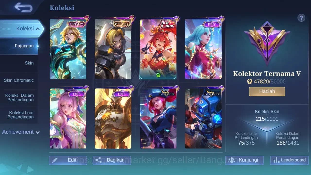 Mobile Legends: Bang Bang Accounts GLOBAL Hero 132 Skin 215 | Luckybox Eudora | KOF k image 8