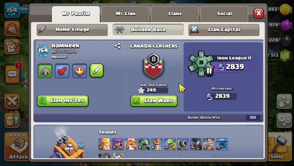 Clash of Clans Accounts TH 14-BH 8|LV 154|Limited Skin|HH 8|BK 58,AQ 70,GW image 12