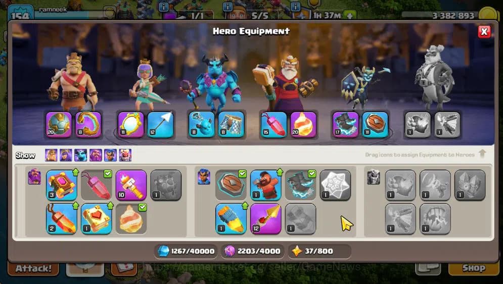 Clash of Clans Accounts TH 14-BH 8|LV 154|Limited Skin|HH 8|BK 58,AQ 70,GW image 6