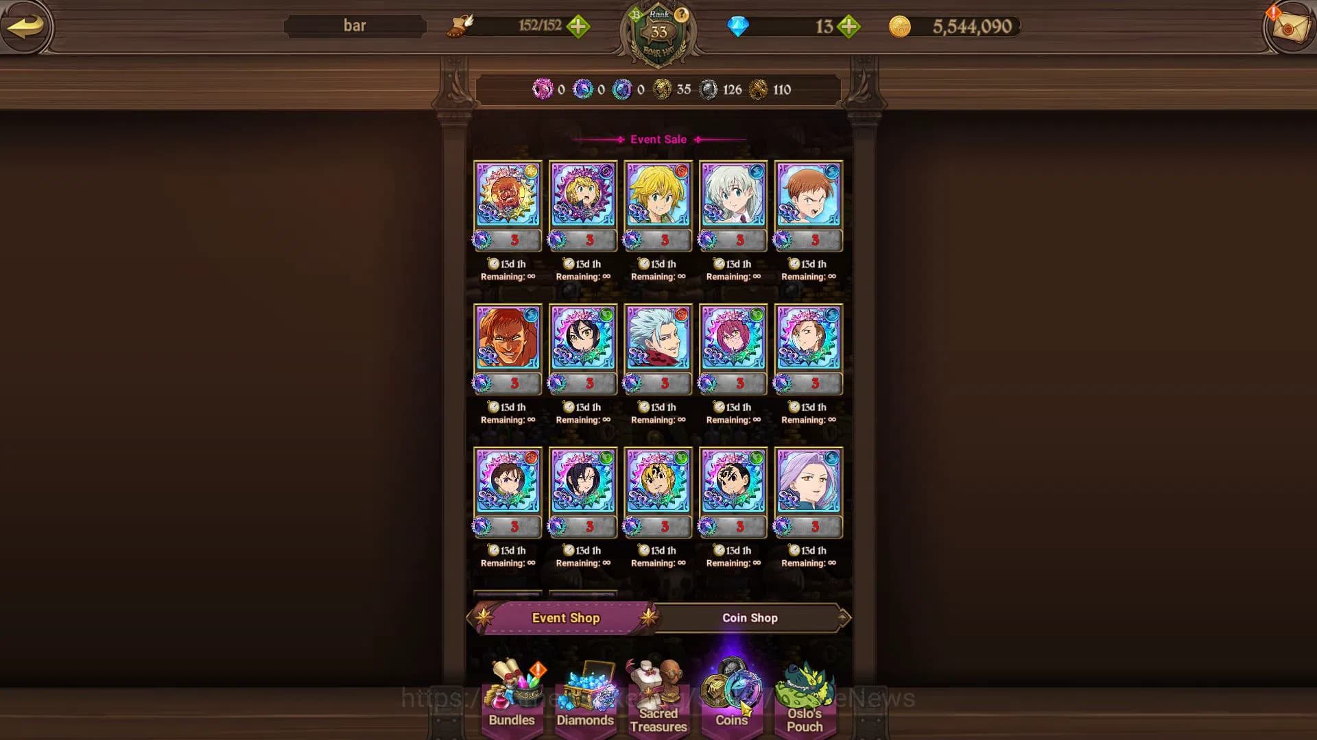 The Seven Deadly Sins: Grand Cross Accounts Global|1,5M CC|Starter Ch7|1 LR+6 UR|Elizabeth,Sal image 10