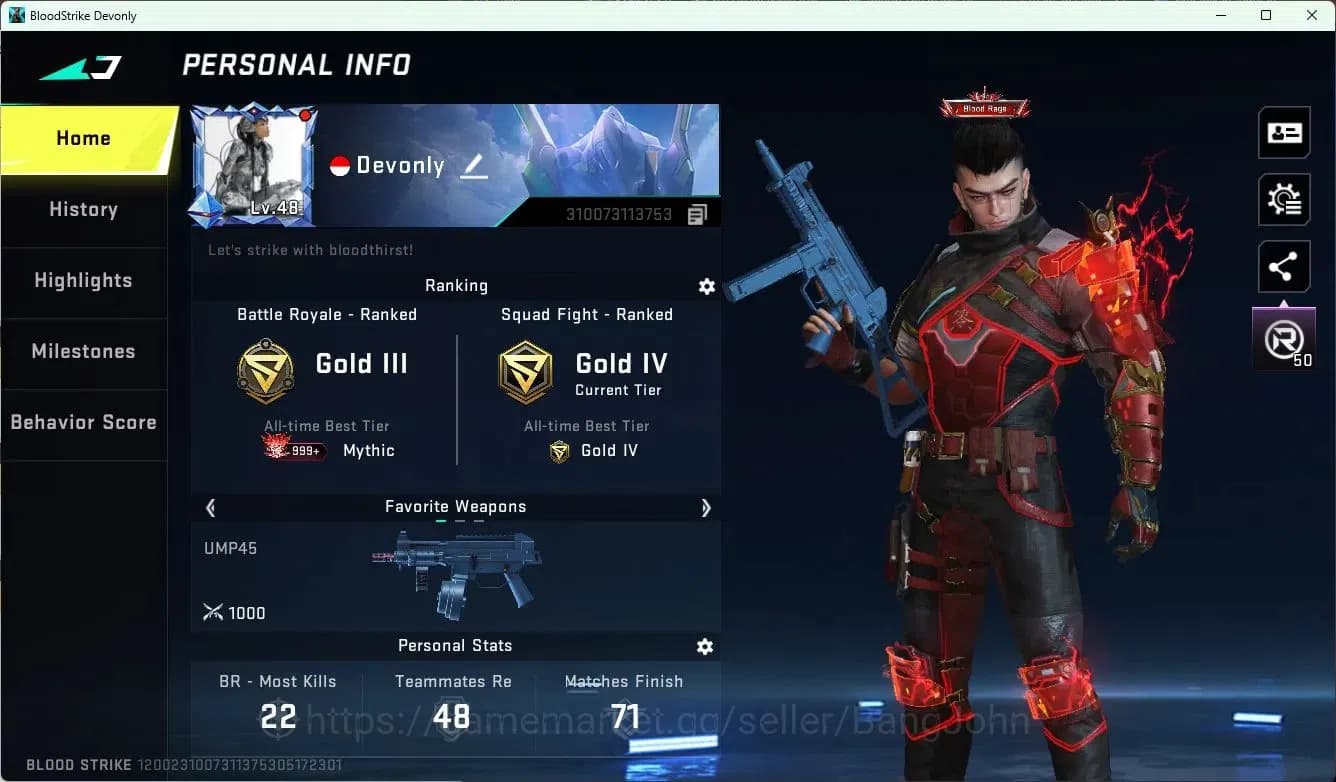 Blood Strike Accounts ASIA | EVA KATYA, TR VOLT | 2 EVA GUNS | 2 LMT GUN image 1