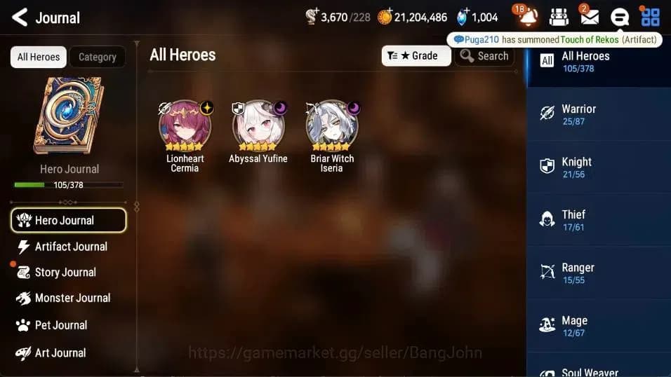 Epic Seven Accounts Global | 3 ML(Lionheart Cermia,A Yufine,BW Iseria) image 6