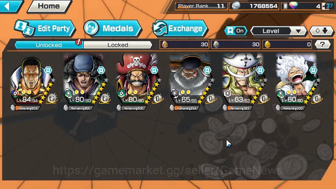 One Piece Bounty Rush Accounts Global| 6 EX| Gear 5 Luffy,T5E Jaygarcia,AMS [Bors image 4