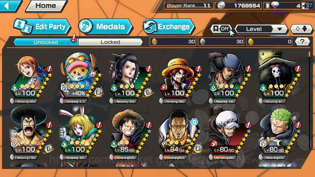 One Piece Bounty Rush Accounts Global| 6 EX| Gear 5 Luffy,T5E Jaygarcia,AMS [Bors image 5