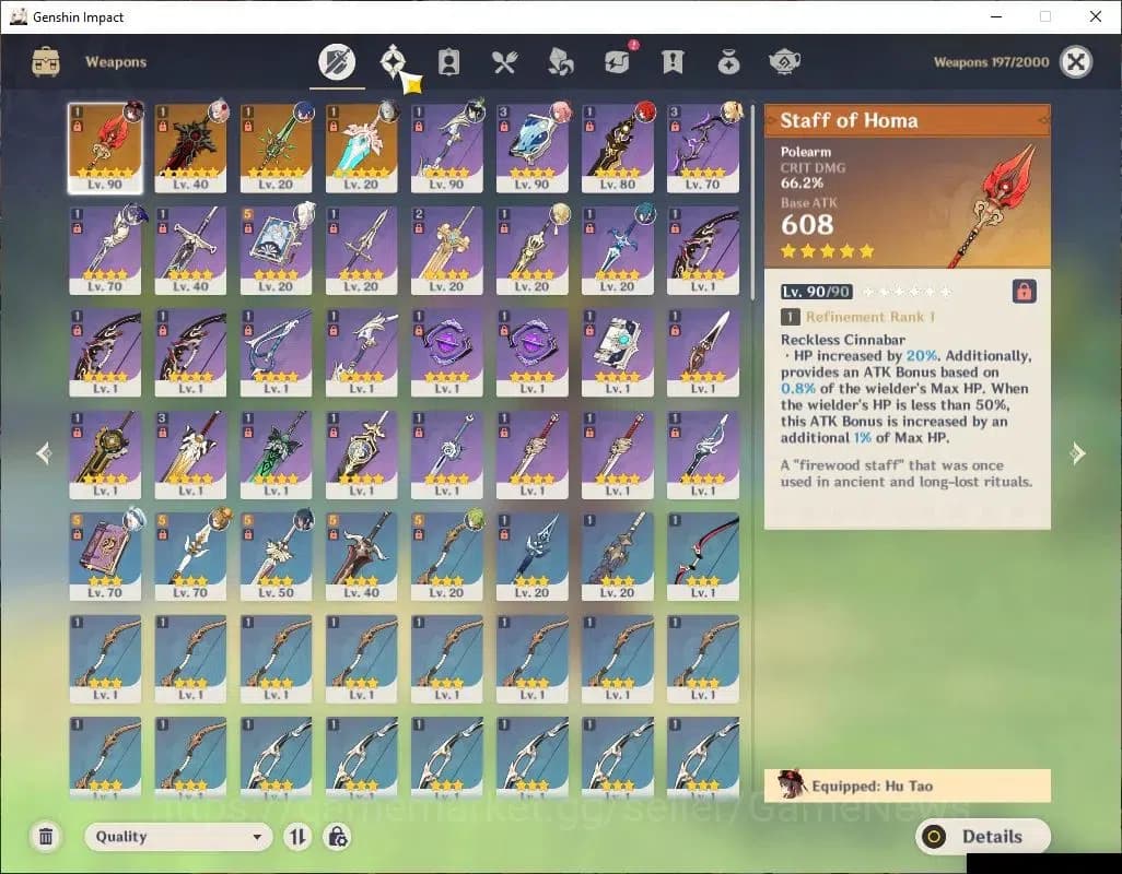 Genshin Impact Accounts Asia|AR 51|5 Limit +4(*5WEP)|Hutao+Sign,Zibai,YaeM image 5