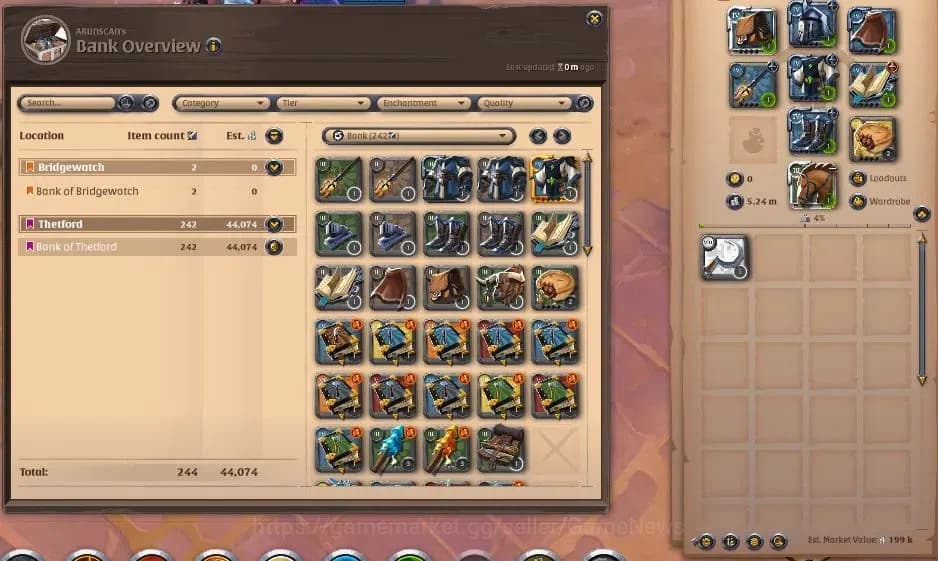 Albion Online Accounts ASIA | 2,18M Total Fame - 5,24M Silver | T8 Ore Mi image 2