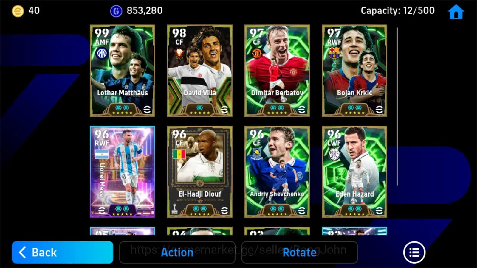 eFootball Accounts ANDROID|PW 3134|matthaus,villa,berbatov,krick,mess image 3