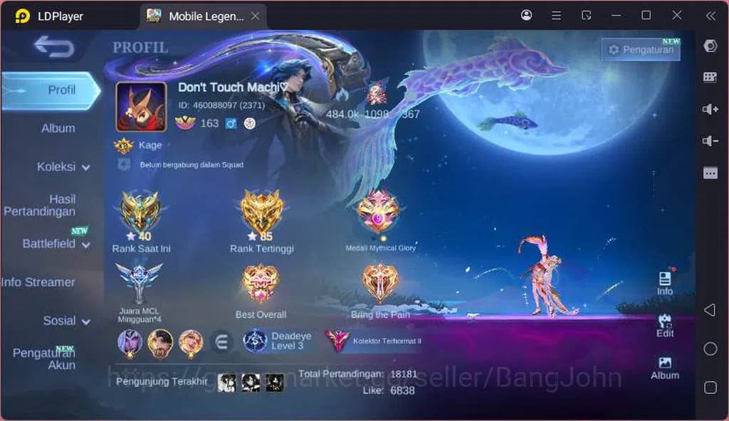 Mobile Legends: Bang Bang Accounts GLOBAL|Hero 132|Skin 418|Lgn Lunox,Sanrio CLaude,M image 1