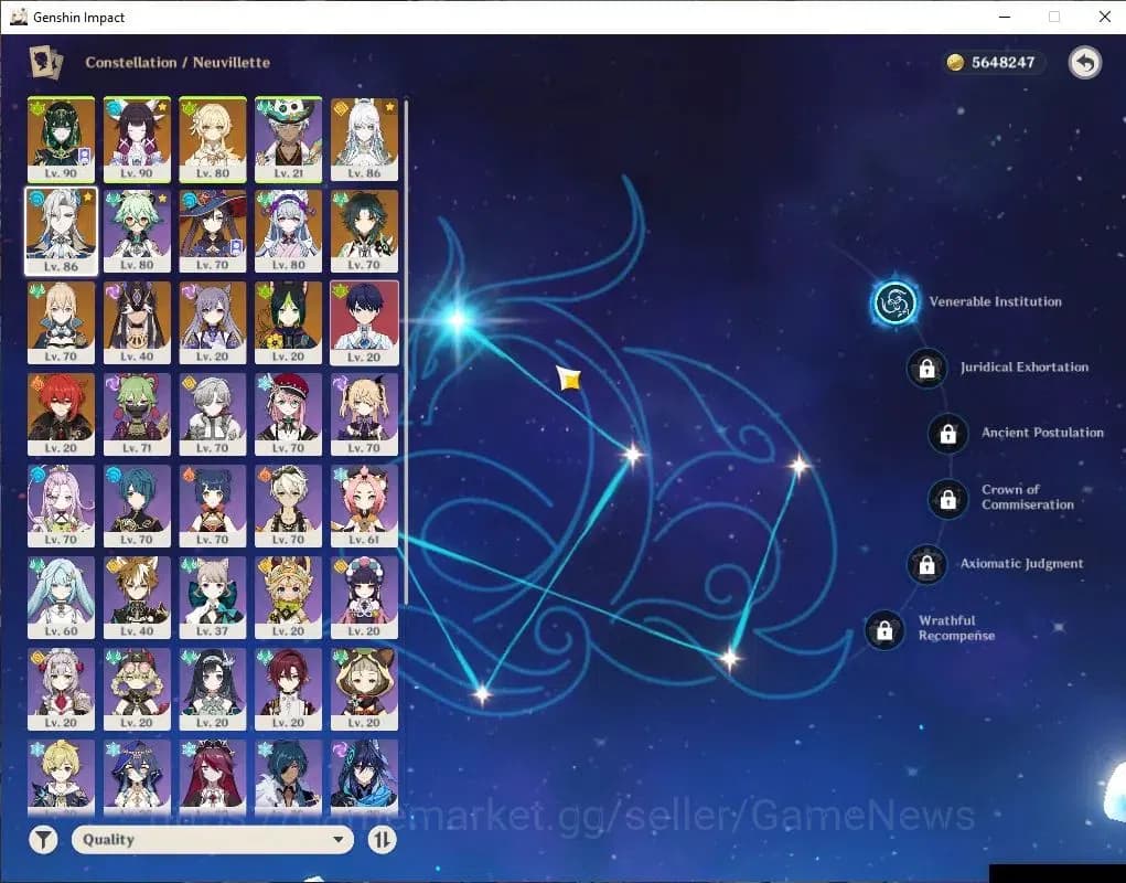 Genshin Impact Accounts ASIA |AR 56|6 Limited+3(*5Weapon)|NeuvilletC1+Sign image 4