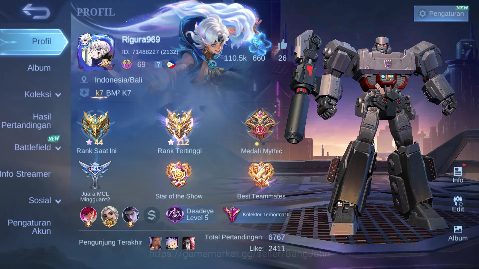 Mobile Legends: Bang Bang Accounts Hero 131|Skin 377|Legend Johnson|Aspirants Change| image 1