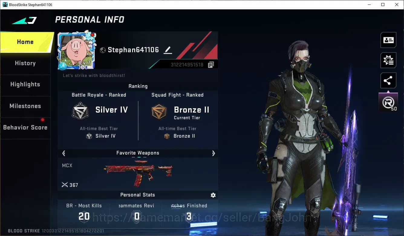 Blood Strike Accounts ASIA|COLLAB=KAR98K|ULTRA=M700,MCX,MORE DETAIL CEK image 8