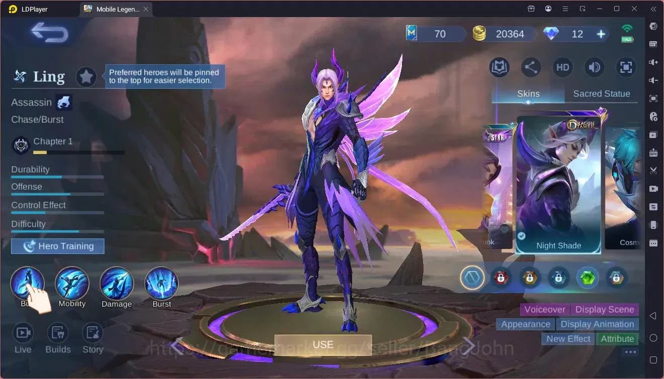 Mobile Legends: Bang Bang Accounts Global|Hero 87 Skin 150|Expert|Naruto Vale|Saint S image 1