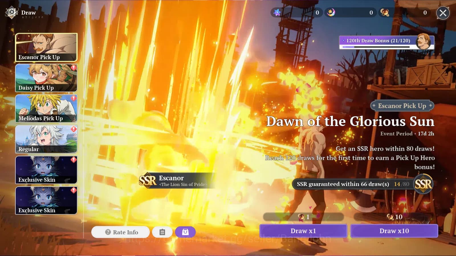 The Seven Deadly Sins: Origin Accounts EUROPE|FreshStarterLvl|2SSR|Escanor,Guila,&5SR|Act image 3