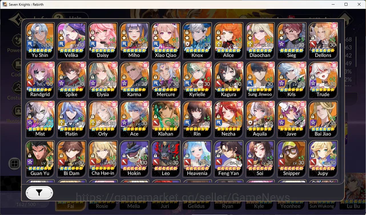 Seven Knights Re:Birth Accounts GLOBAL SEA|Full ex-7k[FaiTC2,RosieTC2,Melia,Juri,G image 2