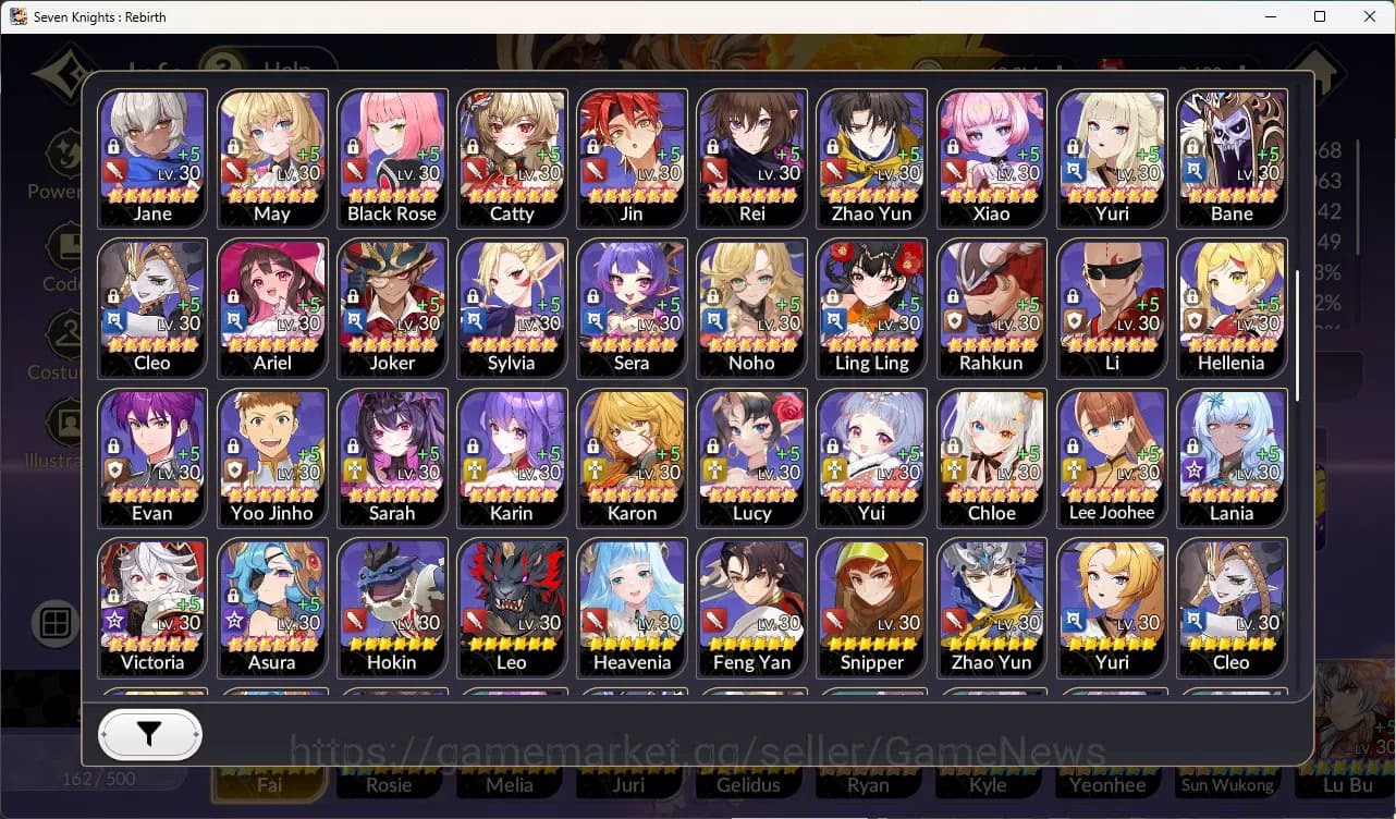 Seven Knights Re:Birth Accounts GLOBAL SEA|Full ex-7k[FaiTC2,RosieTC2,Melia,Juri,G image 3