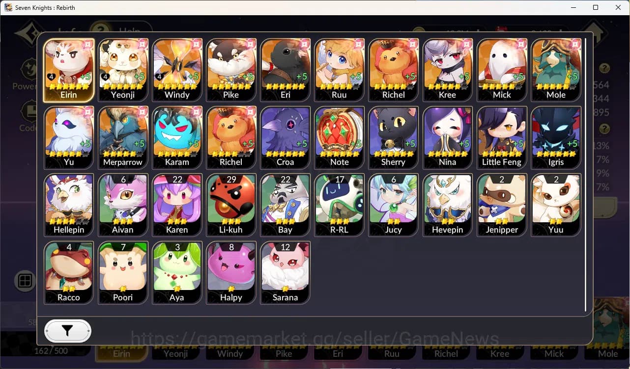 Seven Knights Re:Birth Accounts GLOBAL SEA|Full ex-7k[FaiTC2,RosieTC2,Melia,Juri,G image 4