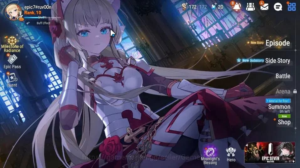 Epic Seven Accounts GLOBAL|UnVerif|3 ML(NM Luna,LC Bellona,Sea Phantom image 1