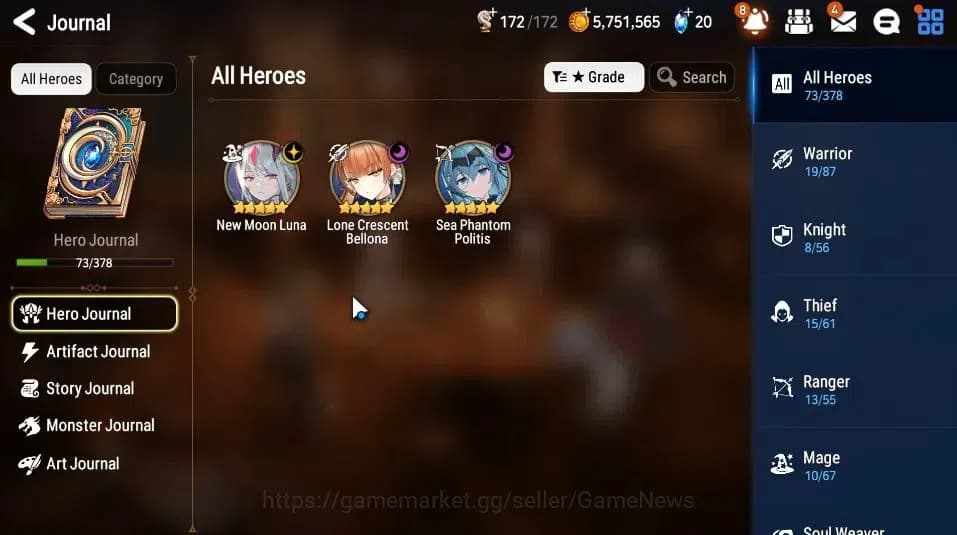 Epic Seven Accounts GLOBAL|UnVerif|3 ML(NM Luna,LC Bellona,Sea Phantom image 4