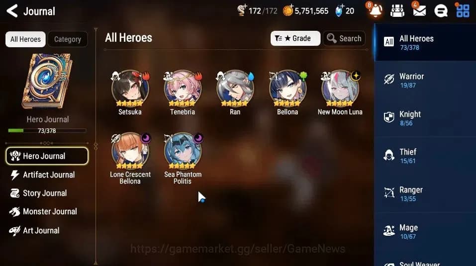 Epic Seven Accounts GLOBAL|UnVerif|3 ML(NM Luna,LC Bellona,Sea Phantom image 5