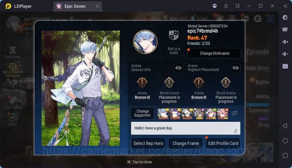 Epic Seven Accounts Global | Taeyou | Ilynav | Astro Elena | Zio | Ang image 1