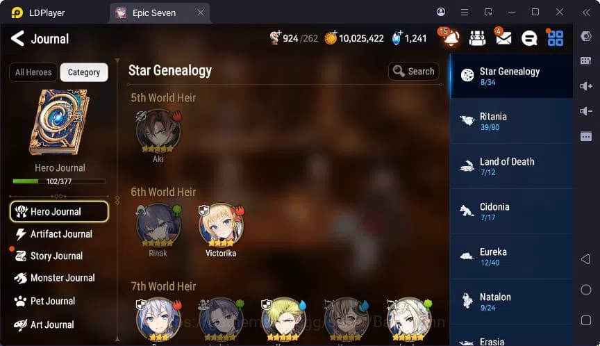 Epic Seven Accounts Global | Taeyou | Ilynav | Astro Elena | Zio | Ang image 12