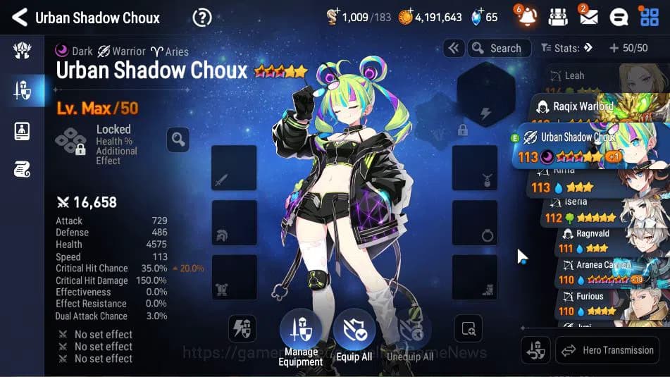 Epic Seven Accounts GLOBAL Unverif| Starter +1 ML (Urban Shadow Choux) image 12