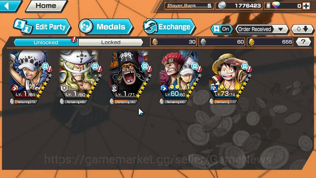 One Piece Bounty Rush Accounts Global|5 EX|BMO Kid&Law,WI Trafalgar Law,GP Edward image 3
