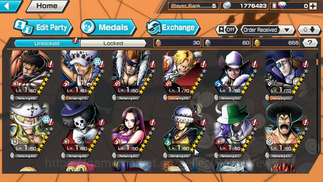 One Piece Bounty Rush Accounts Global|5 EX|BMO Kid&Law,WI Trafalgar Law,GP Edward image 5