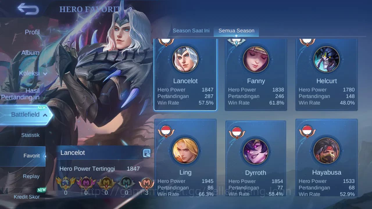 Mobile Legends: Bang Bang Accounts GLOBAL Hero 93 Skin 178 Luckybox Fanny Karrie | KO image 14