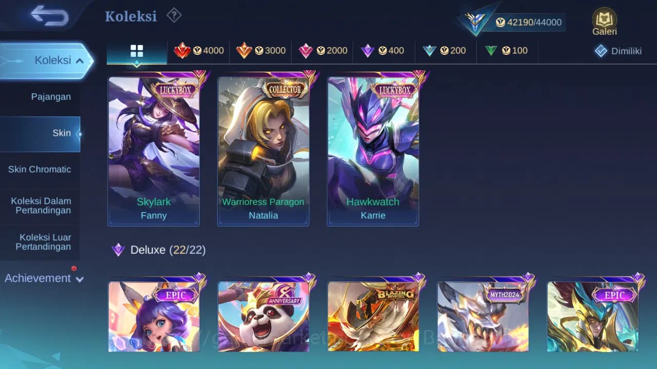 Mobile Legends: Bang Bang Accounts GLOBAL Hero 93 Skin 178 Luckybox Fanny Karrie | KO image 2