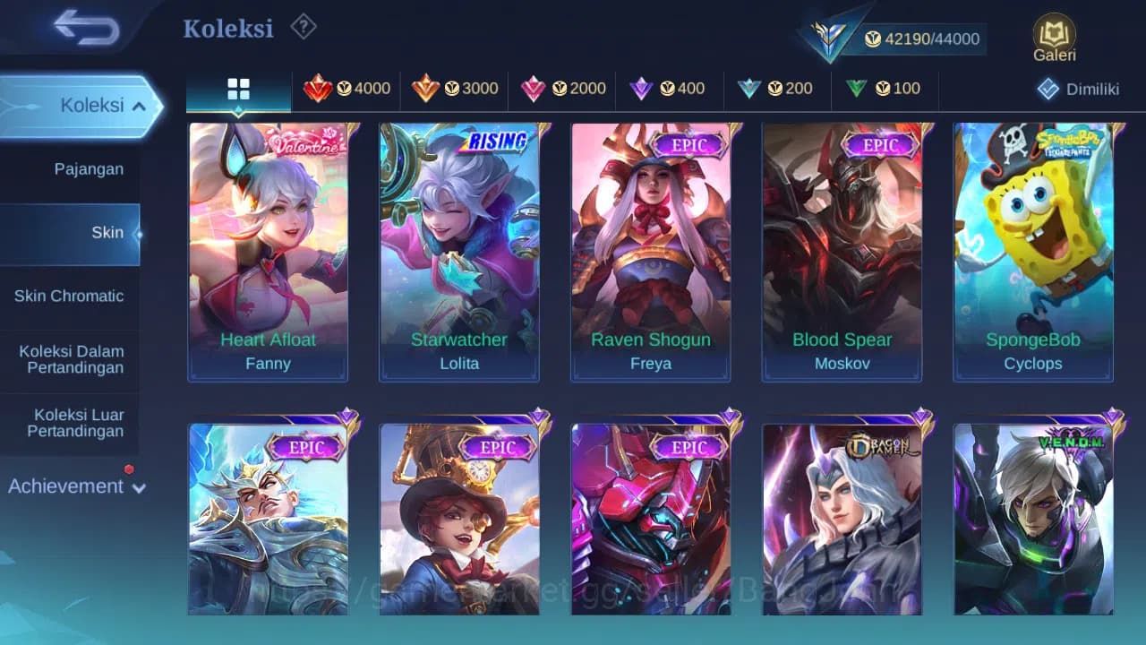 Mobile Legends: Bang Bang Accounts GLOBAL Hero 93 Skin 178 Luckybox Fanny Karrie | KO image 4