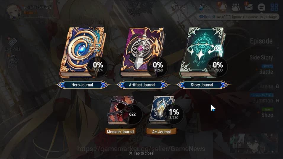 Epic Seven Accounts Global Unverif | Fresh Starter | Low Progress | 1 image 3