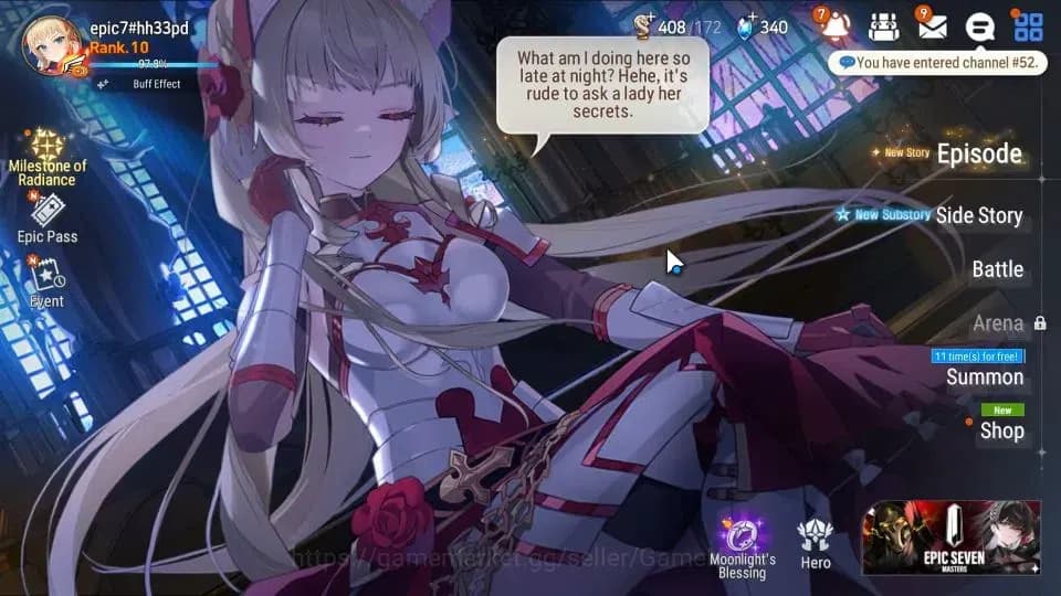 Epic Seven Accounts GLOBAL|UnVerif|New Meta Salome, Lone Crescent Bell image 1