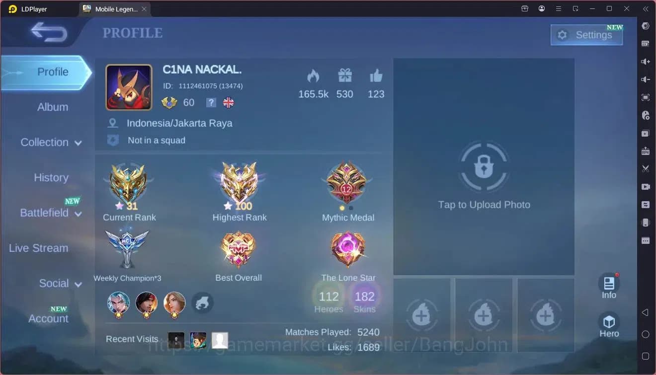 Mobile Legends: Bang Bang Accounts GLOBAL Hero 112 Skin 182|Sasuke|Gara|ANN Haya|Vale image 1