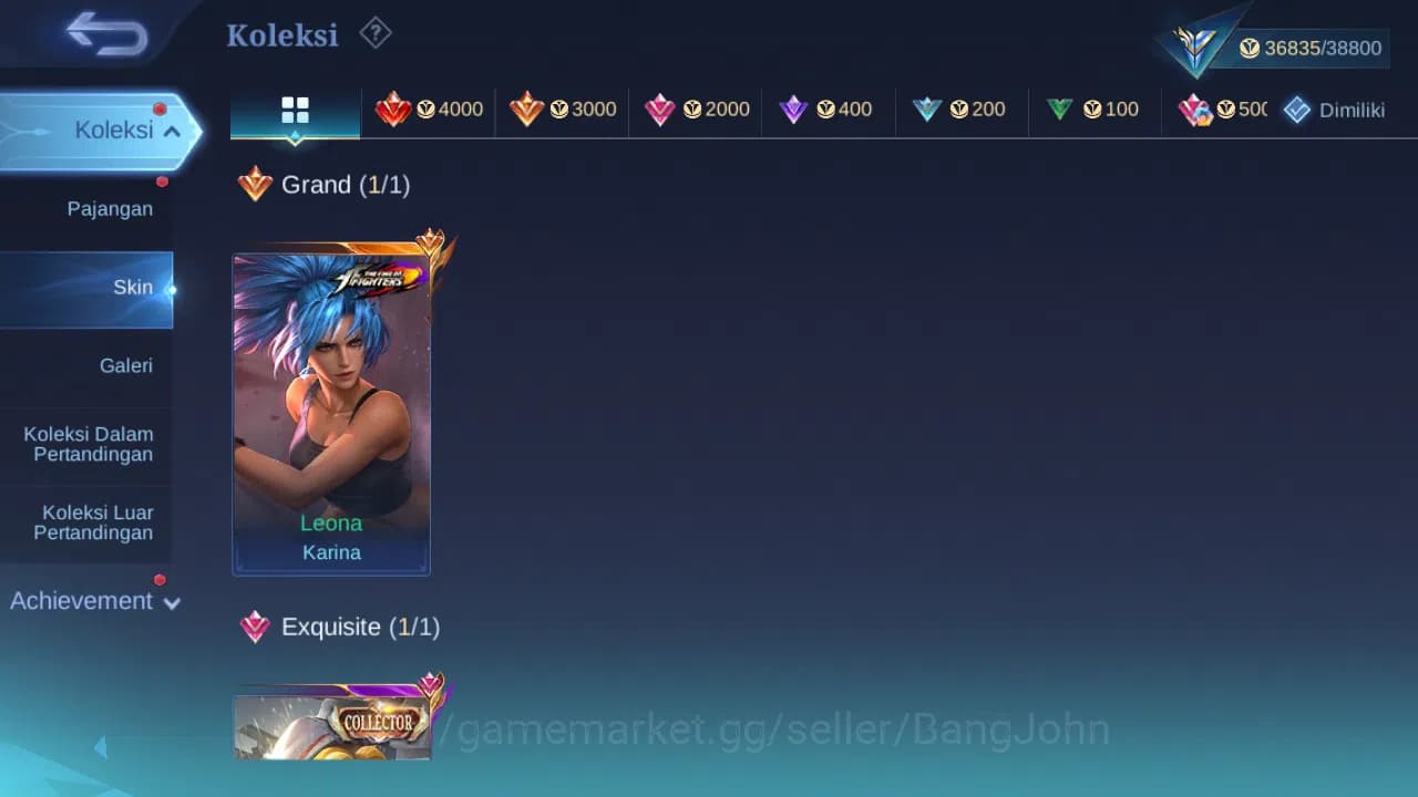 Mobile Legends: Bang Bang Accounts GLOBAL Hero 126 Skin 183 KOF Karina | CC Natalia | image 1