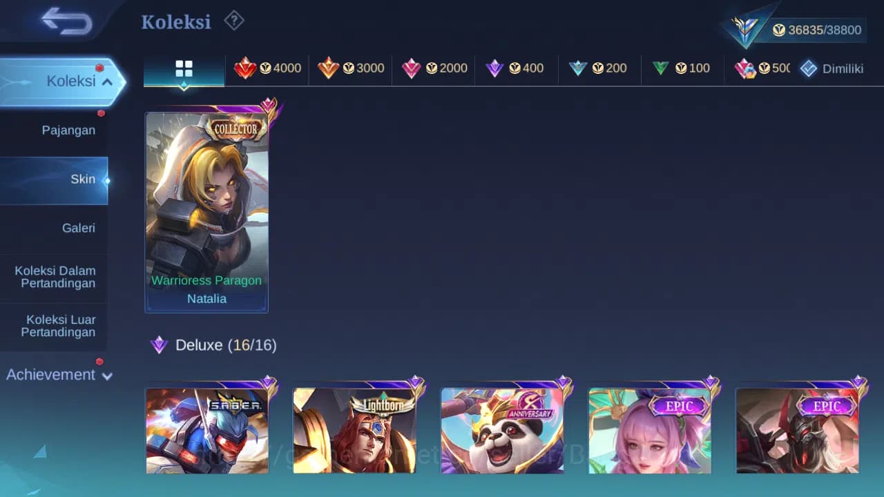 Mobile Legends: Bang Bang Accounts GLOBAL Hero 126 Skin 183 KOF Karina | CC Natalia | image 2