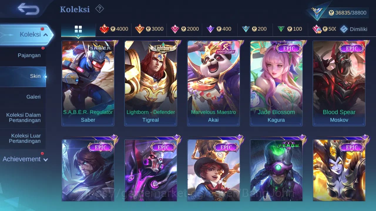 Mobile Legends: Bang Bang Accounts GLOBAL Hero 126 Skin 183 KOF Karina | CC Natalia | image 3