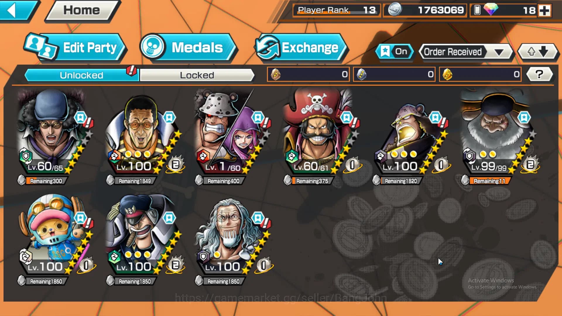 One Piece Bounty Rush Accounts GLOBAL | EX4 | max 5 | kuzan, Borsalino, Kuma and image 2