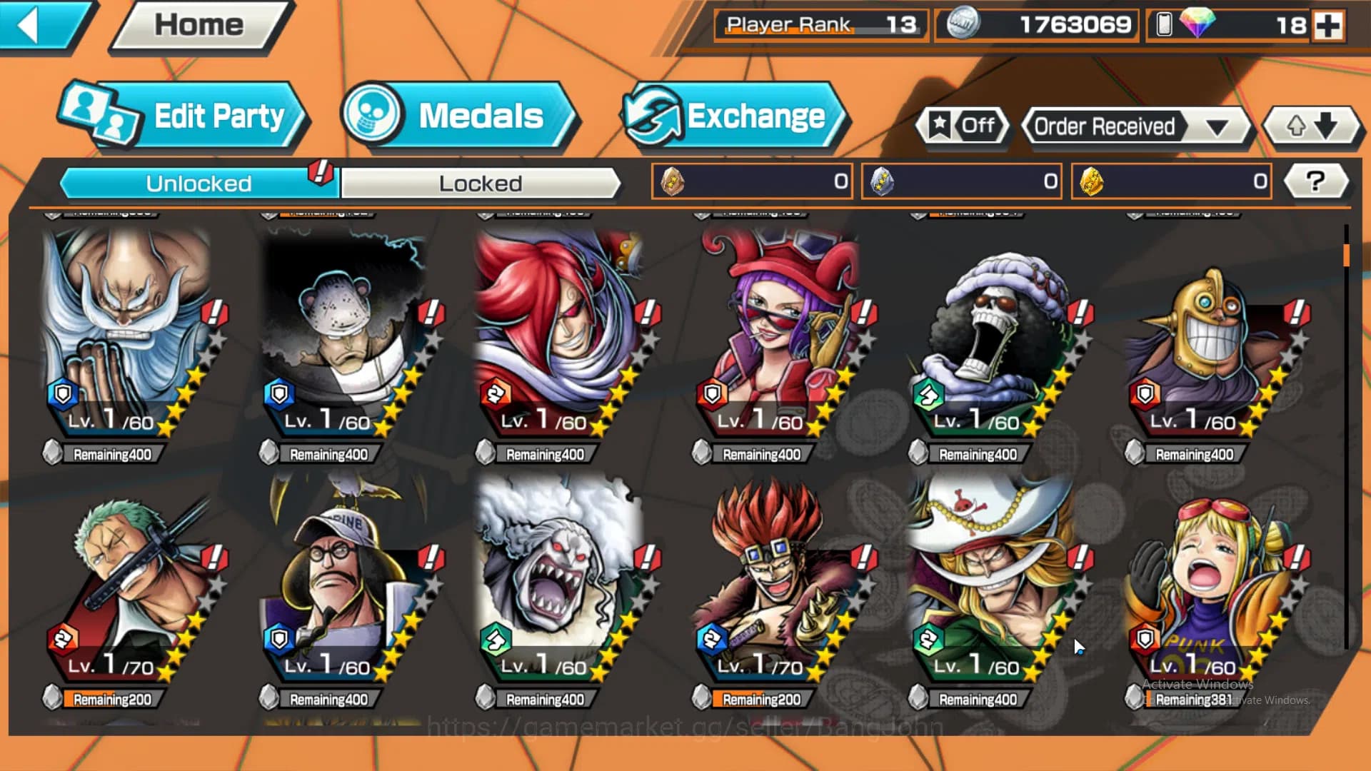 One Piece Bounty Rush Accounts GLOBAL | EX4 | max 5 | kuzan, Borsalino, Kuma and image 4