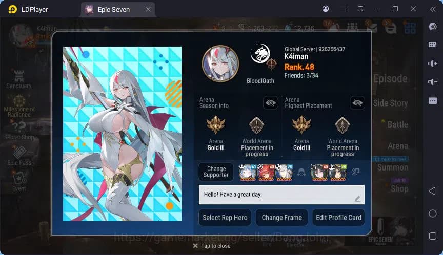 Epic Seven Accounts Global | LOTS | Cermia | Ras | Afternoon Soak Flan image 4