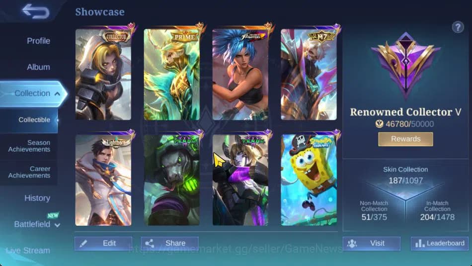 Mobile Legends: Bang Bang Accounts Hero 115|Skin 187|High Immo 111|Prime Granger,LB G image 16