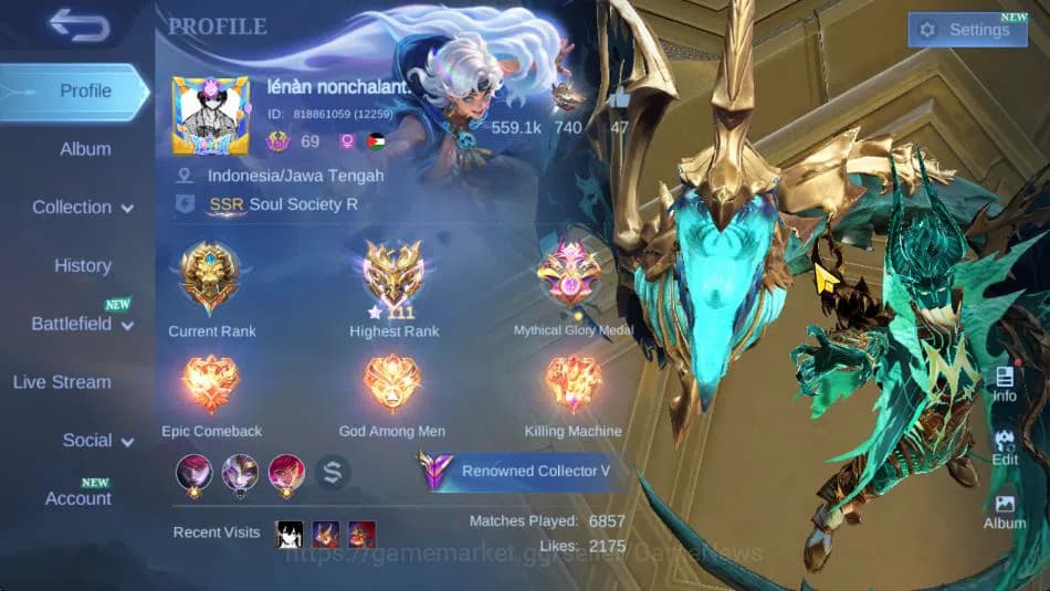 Mobile Legends: Bang Bang Accounts Hero 115|Skin 187|High Immo 111|Prime Granger,LB G image 17