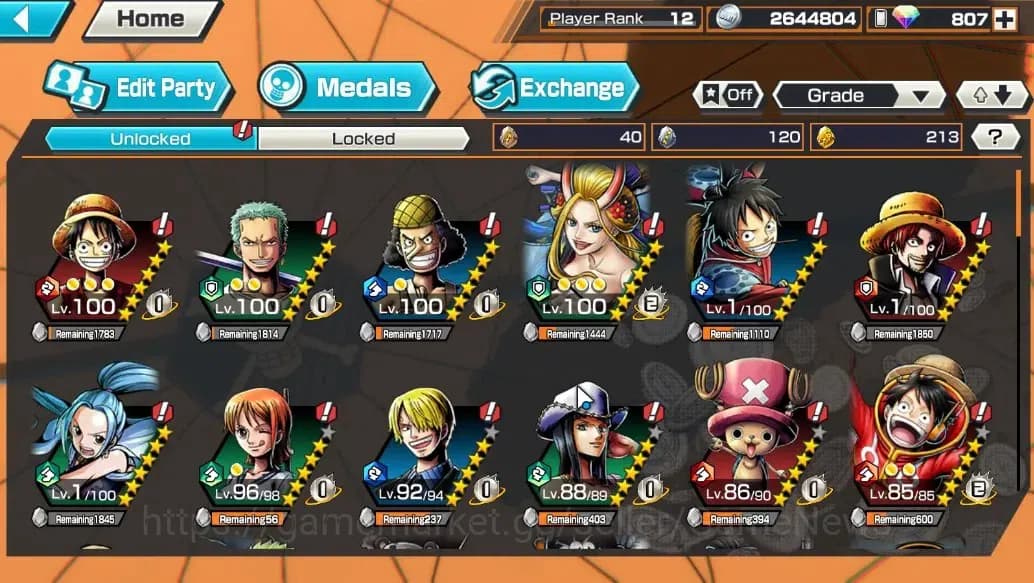 One Piece Bounty Rush Accounts Global |4 EX |T4E Marshall D. Teach,T5E Jaygarcia image 10