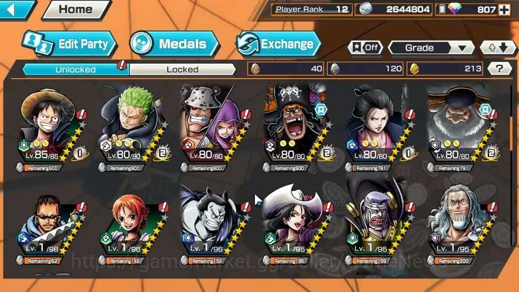 One Piece Bounty Rush Accounts Global |4 EX |T4E Marshall D. Teach,T5E Jaygarcia image 11