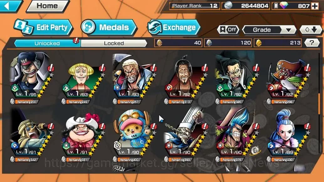 One Piece Bounty Rush Accounts Global |4 EX |T4E Marshall D. Teach,T5E Jaygarcia image 12