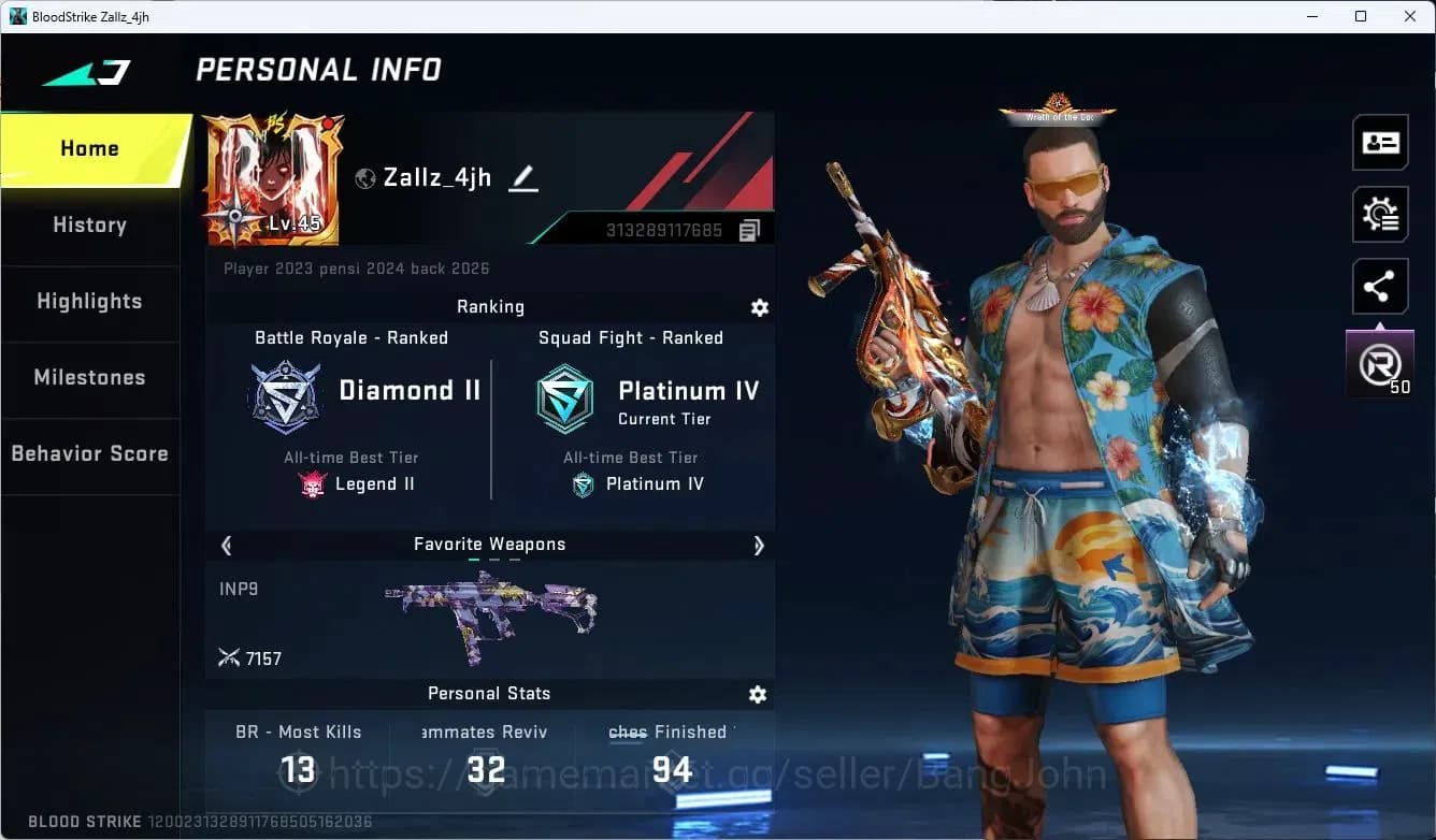 Blood Strike Accounts ASIA | TR Ken Ryugi Striker | 7DS KAG-6 Gun | 3 7D image 1