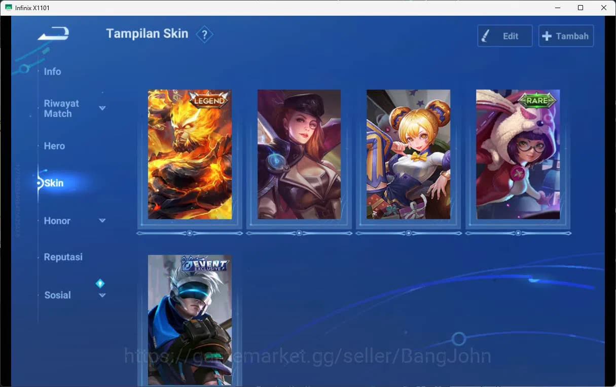 Honor of Kings Accounts global | hero 9, skin 6 legend wukong check SS HOK image 2