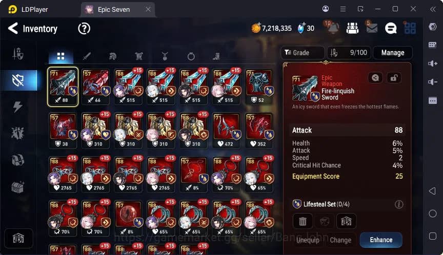 Epic Seven Accounts Global | Mere Tenebria | Belian | Top Model Luluca image 9